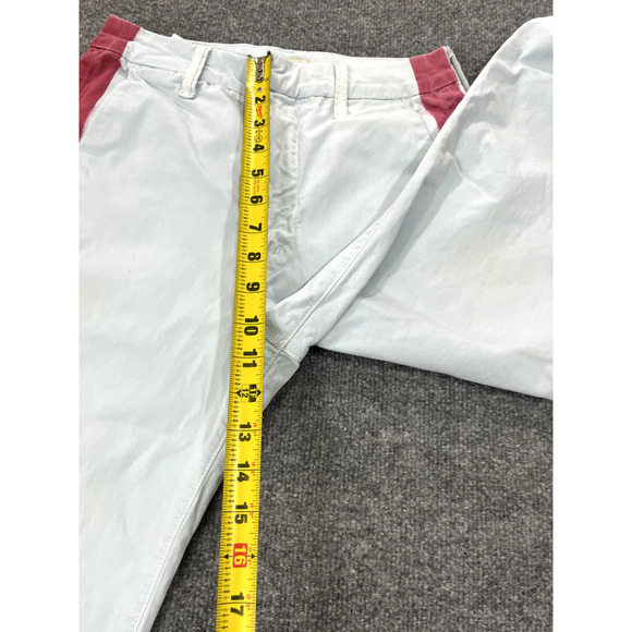 Mother Womens The Shaker Prep Fray Pants 27 Striped Ankle Killing Time Blue/Red - Picture 11 of 16